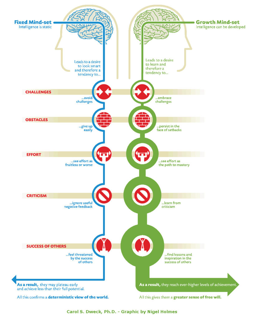 Fixed Mindset Vs Growth Mindset flowchart
